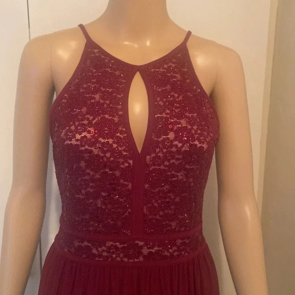 Morgan & Co maroon burgundy formal prom dress size 6 - Picture 2 of 12